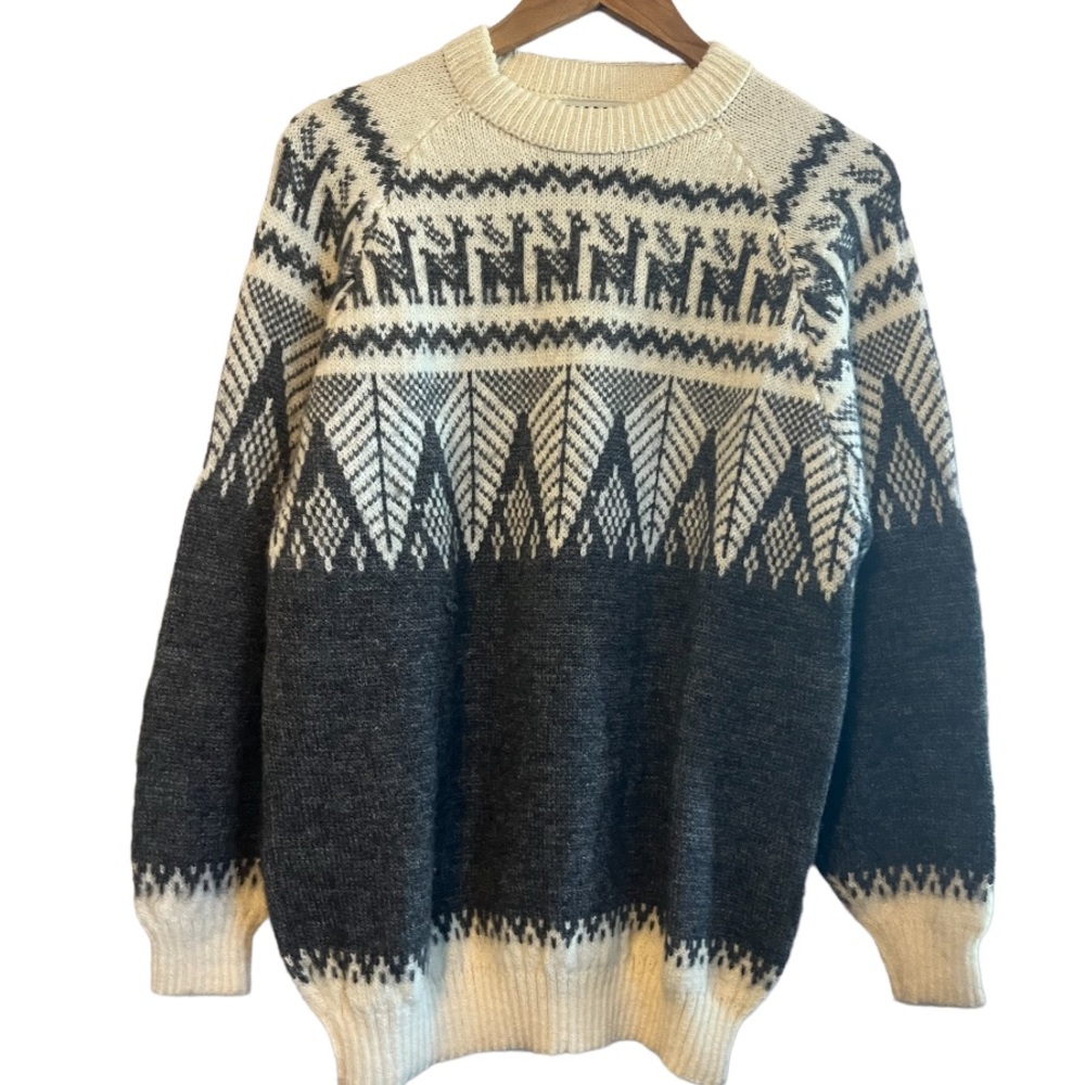 The Alpaca Connection Soft Warm Alpaca Handmade Printed Sweater NWT Large